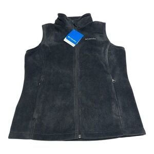 Columbia‎ Benton Springs Fleece Vest YOUTH Kids Size L Black Full Zip Sleeveless